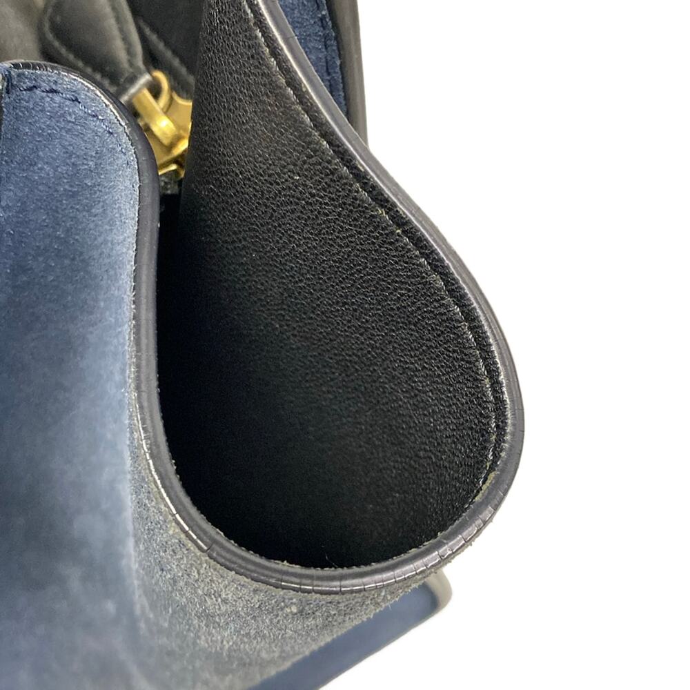 Celine Luggage Mini Shopper Handbag 165213PSJ.02BG Beige Black Navy Leather - Picture 13 of 15